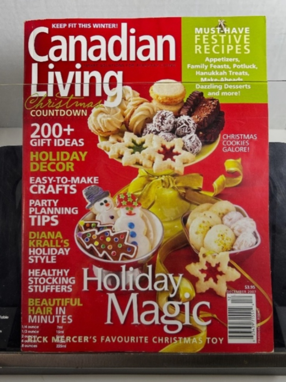 Canadian Living Magazine December 2007 Christmas Holiday Recipes Crafts Decor